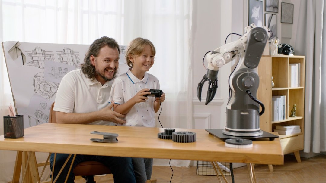 Family exploring robotics and everyday technology